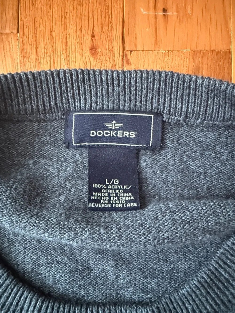 Dockers Blue Argyle Crewneck Sweater with Light Accent Lines